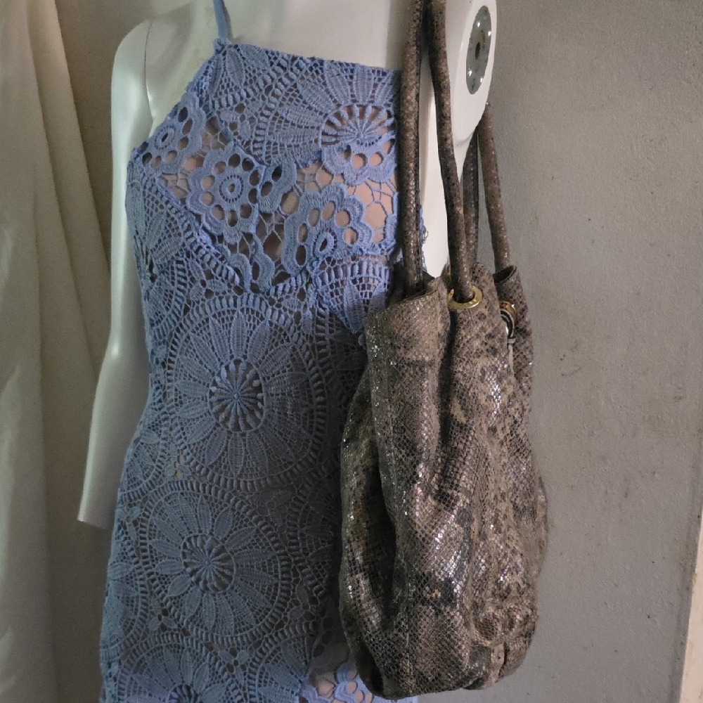 Michael Kors Shimmering Snake Print Shoulder Bag
